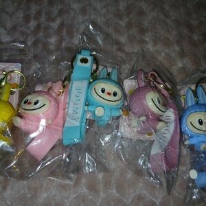 Adorable Cartoon Character Keychain Set